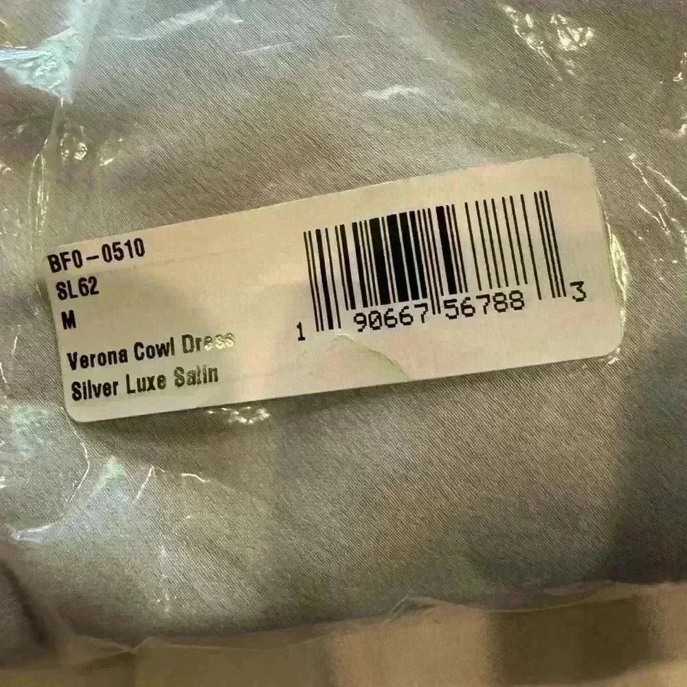 Show Me Your Mumu Verona Cowl Dress ~ M~ Silver Luxe Satin ~ NEW in package! - Picture 6 of 6